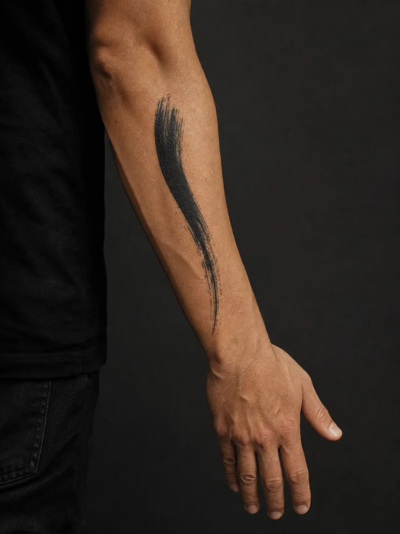 Abstract brush stroke - A single gesture that suits people who want movement over subject.