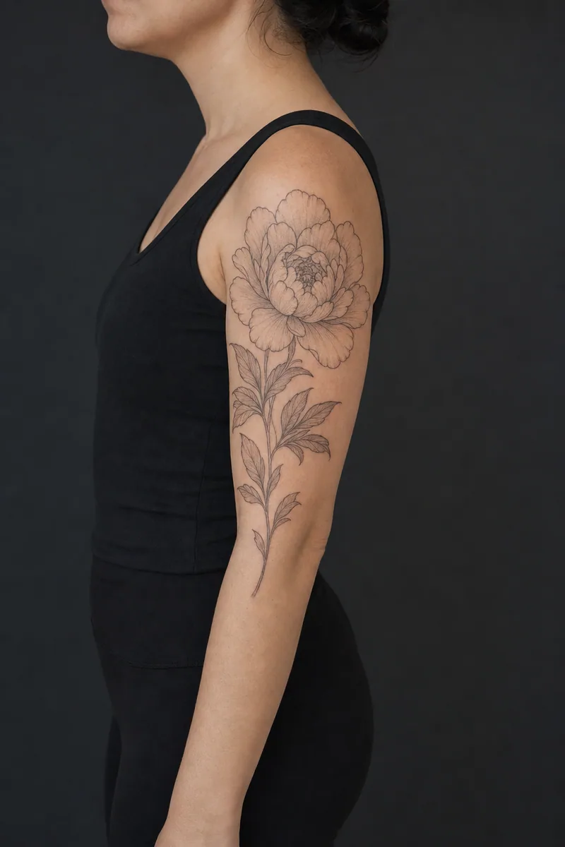 A 15 cm tattoo on a upper arm